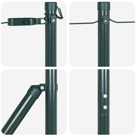 Słupek ogrodzeniowy. 52 pcs Zielony 3,2 x 3,2 x 200 cm Stal