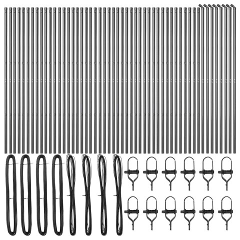 Słupek ogrodzeniowy. Inny 52 pcs Szary 3,2 x 3,2 x 170 cm Stal