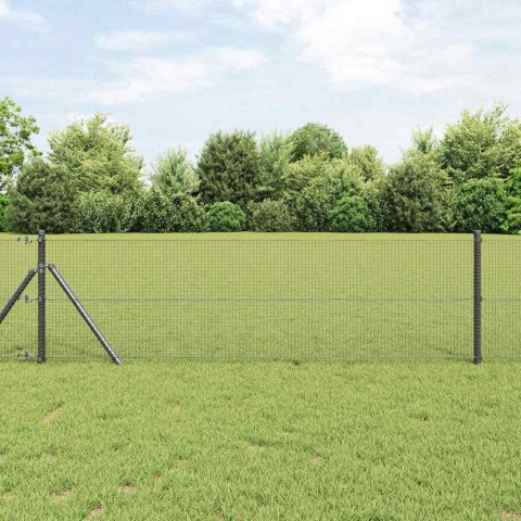 Ogrodzenie z słupkami Szary 0.5 x 100 m Stal