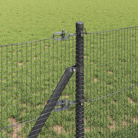 Ogrodzenie z słupkami Szary 0.5 x 100 m Stal
