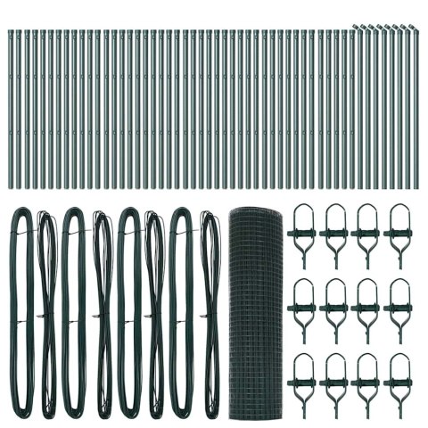 Ogrodzenie z słupkami Zielony 0.4 x 100 m Stal