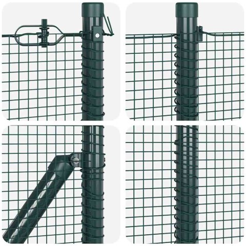 Ogrodzenie z słupkami Zielony 0.4 x 100 m Stal