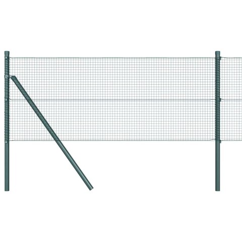 Ogrodzenie z słupkami Zielony 0.4 x 100 m Stal