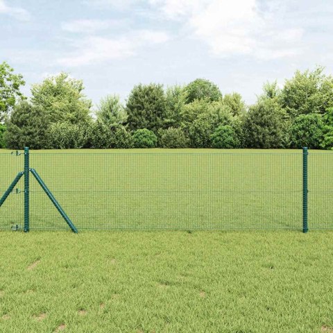 Ogrodzenie z słupkami Zielony 0.6 x 100 m Stal