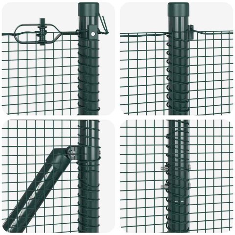 Ogrodzenie z słupkami Zielony 1 x 100 m Stal