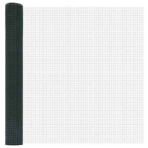 Ogrodzenie z słupkami Zielony 1 x 100 m Stal