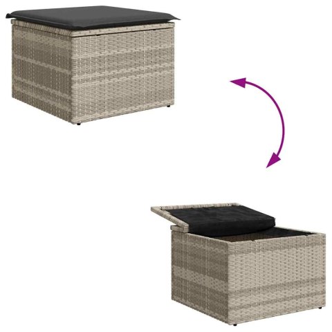 Zestaw Sof z poduszką 4 pcs Jasnoszary polirattan