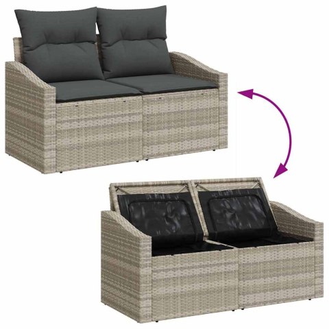 Zestaw Sof z poduszką 5 pcs Jasnoszary polirattan