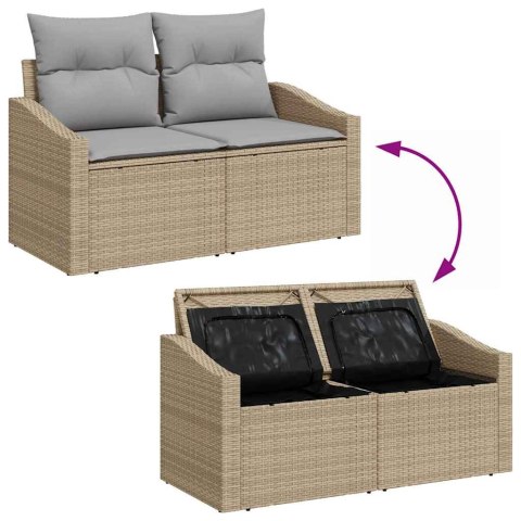 Zestaw do jadalni w ogrodzie 7 pcs Beżowy i jasnoszary