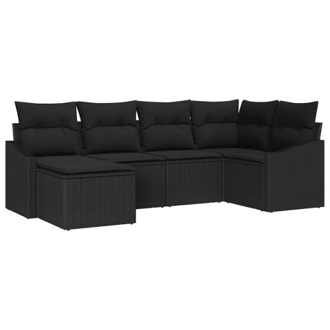 Zestaw do jadalni w ogrodzie z poduszką 6 pcs Czarny