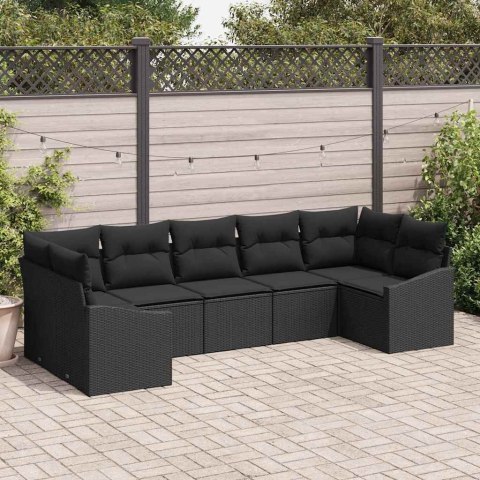 Zestaw do jadalni w ogrodzie z poduszką 7 pcs Czarny