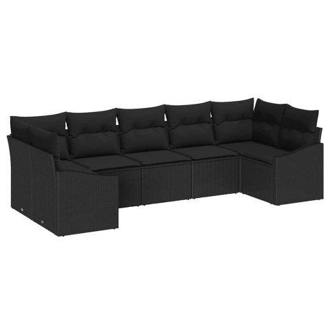 Zestaw do jadalni w ogrodzie z poduszką 7 pcs Czarny