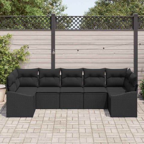 Zestaw do jadalni w ogrodzie z poduszką 7 pcs Czarny