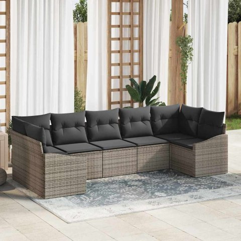 Zestaw do jadalni w ogrodzie z poduszką 7 pcs Szary