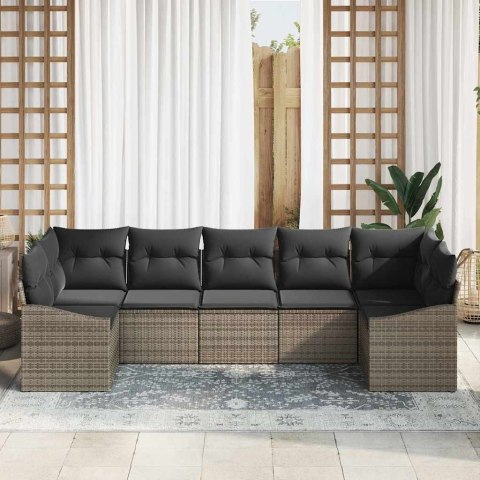 Zestaw do jadalni w ogrodzie z poduszką 7 pcs Szary