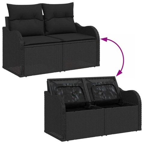 Zestaw Sof na Ogród 8 pcs Czarny