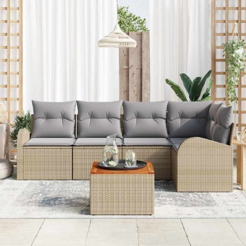 Zestaw Sof na Ogród 6 pcs beżowo-jasnoszary