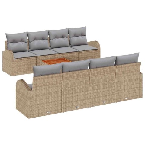 Zestaw Sof na Ogród 9 pcs beżowo-jasnoszary