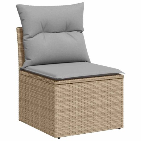 Zestaw sof ogrodowych 10 pcs beżowo-jasnoszary