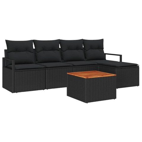 Zestaw Sof na Ogród 6 pcs Czarny