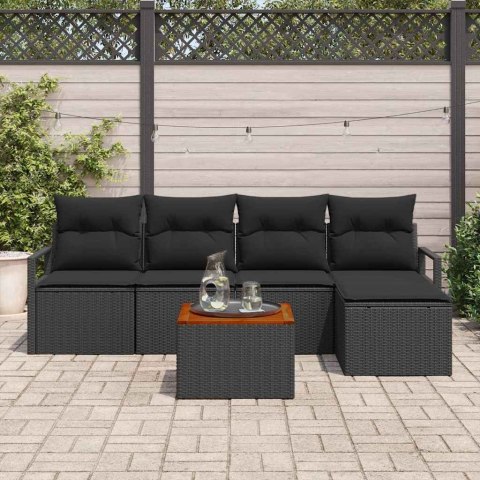 Zestaw Sof na Ogród 6 pcs Czarny