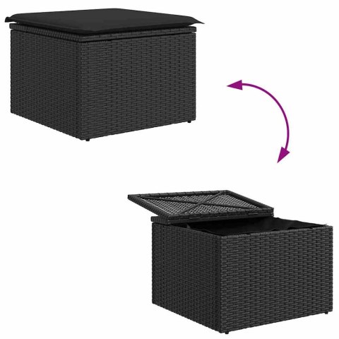 Zestaw Sof na Ogród 6 pcs Czarny