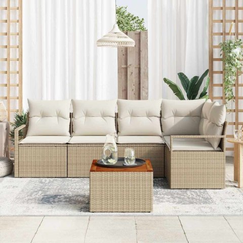 Zestaw Sof na Ogród 6 pcs beżowo-biały