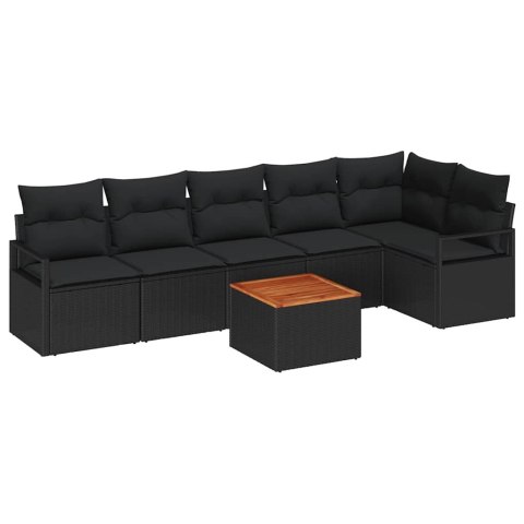 Zestaw Sof na Ogród 7 pcs Czarny