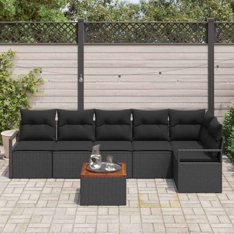 Zestaw Sof na Ogród 7 pcs Czarny