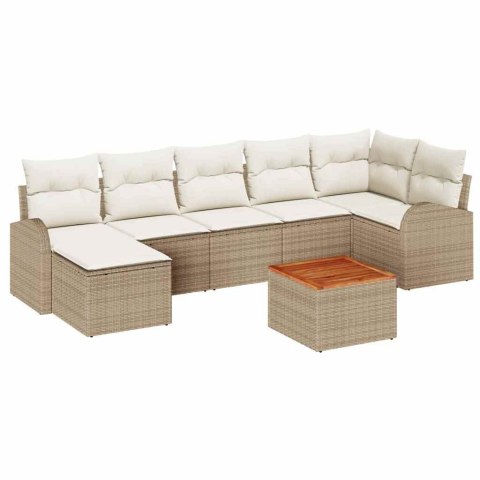 Zestaw Sof na Ogród 8 pcs beżowo-biały