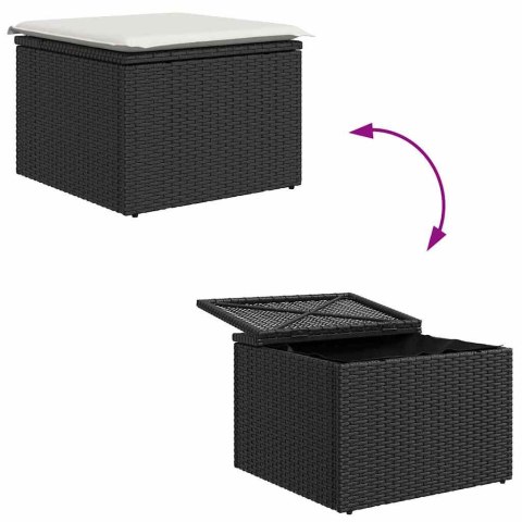 Zestaw Sof na Ogród 9 pcs Czarny i biały