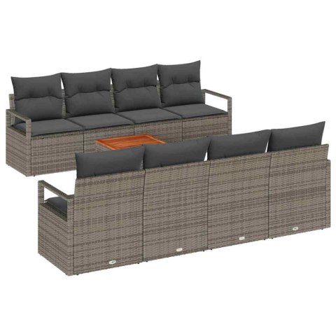Zestaw Sof na Ogród 9 pcs Szary