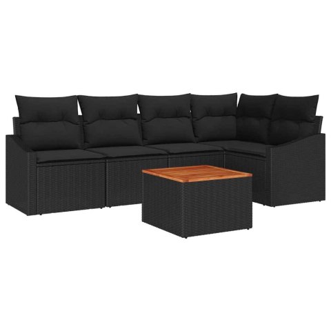 Zestaw Sof na Ogród 6 pcs Czarny