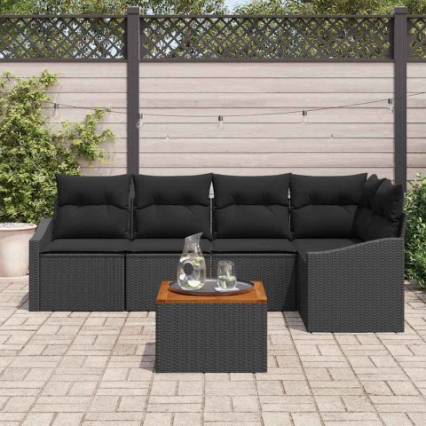 Zestaw Sof na Ogród 6 pcs Czarny