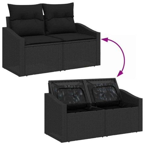 Zestaw Sof na Ogród 7 pcs Czarny