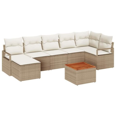 Zestaw Sof na Ogród 8 pcs beżowo-biały