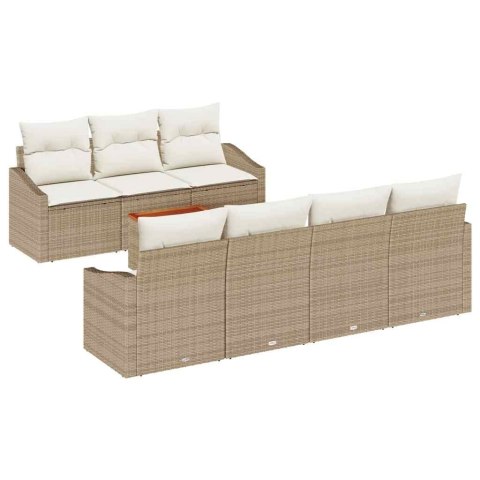 Zestaw Sof na Ogród 8 pcs beżowo-biały