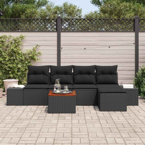 Zestaw Sof na Ogród 6 pcs Czarny