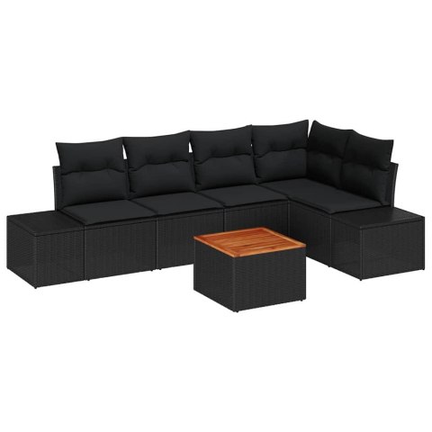 Zestaw Sof na Ogród 6 pcs Czarny