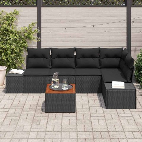 Zestaw Sof na Ogród 6 pcs Czarny