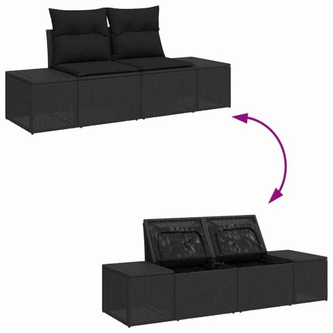 Zestaw Sof na Ogród 6 pcs Czarny