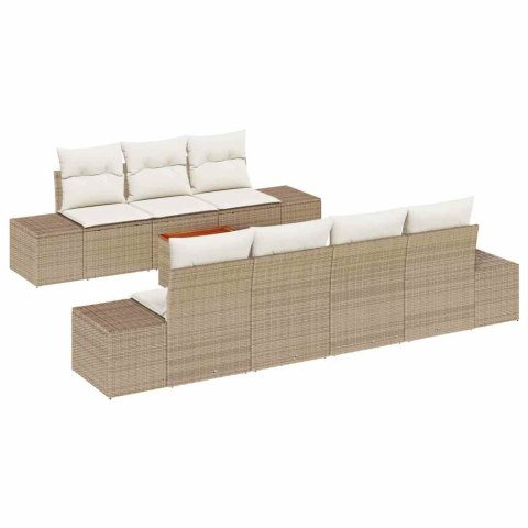 Zestaw Sof na Ogród 8 pcs beżowo-biały