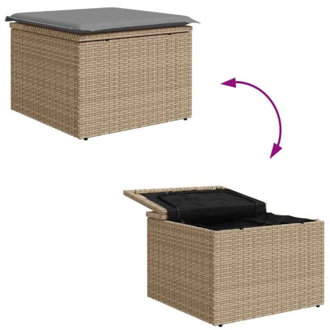 Zestaw Sof na Ogród 5 pcs Beżowy i jasnoszary Rattan poli