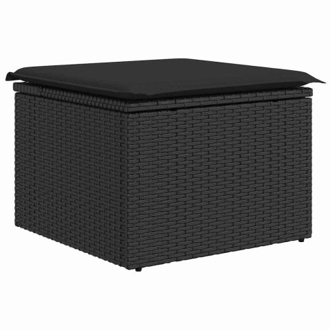 Zestaw Sof na Ogród z poduszką 6 pcs Czarny Rattan poli
