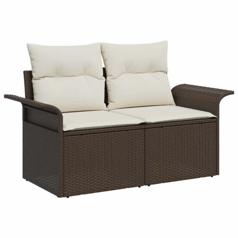Zestaw Sof na Ogród z poduszką 10 pcs Brązowy Rattan poli