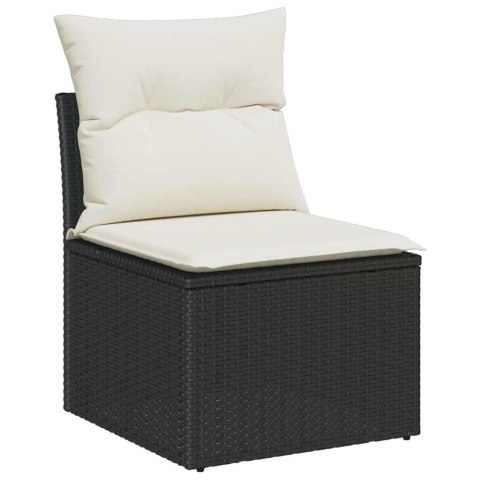 Zestaw Sof na Ogród z poduszką 9 pcs Czarny Rattan poli