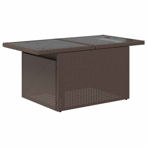 Zestaw Sof na Ogród z poduszką 5 pcs Brązowy Rattan poli