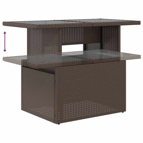 Zestaw Sof na Ogród z poduszką 7 pcs Brązowy Rattan poli