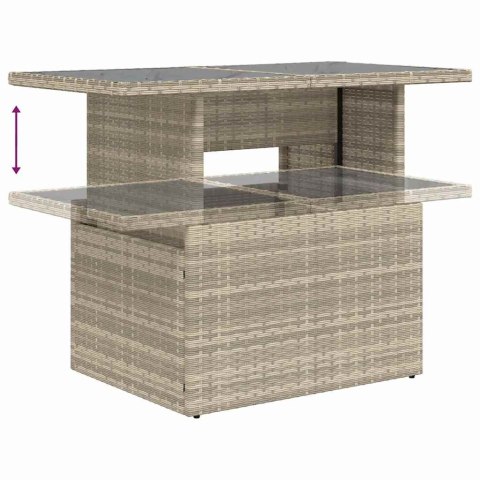 Zestaw Sof na Ogród z poduszką 7 pcs Jasnoszary Rattan poli
