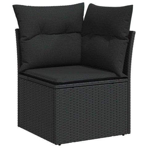 Zestaw Sof na Ogród z poduszką 8 pcs Czarny Rattan poli